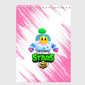 Скетчбук с принтом BRAWL STARS SPROUT в Рязани, 100% бумага
 | 48 листов, плотность листов — 100 г/м2, плотность картонной обложки — 250 г/м2. Листы скреплены сверху удобной пружинной спиралью | brawl | brawl stars | brawl stars sprout | clash | sprout | бравл старс | игра | мобильные игры | спраут