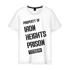 Мужская футболка хлопок с принтом Iron Heights Prison в Рязани, 100% хлопок | прямой крой, круглый вырез горловины, длина до линии бедер, слегка спущенное плечо. | arrow | vdzabma | стрела