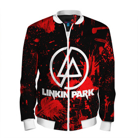 Мужской бомбер 3D с принтом Linkin Park в Рязани, 100% полиэстер | застегивается на молнию, по бокам два кармана без застежек, по низу бомбера и на воротнике - эластичная резинка | Тематика изображения на принте: chester bennington | linkin park | rock | группа | линкин парк | логотип | музыка | рок | рок н ролл | честер беннингтон | эмблема