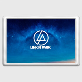 Магнит 45*70 с принтом Linkin Park в Рязани, Пластик | Размер: 78*52 мм; Размер печати: 70*45 | chester bennington | linkin park | rock | space | группа | космос | линкин парк | логотип | музыка | рок | рок н ролл | честер беннингтон | эмблема