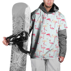 Накидка на куртку 3D с принтом Фламинго в Рязани, 100% полиэстер |  | красный | птица | розовая птица | розовый | фламинго