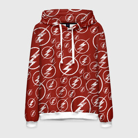 Мужская толстовка 3D с принтом The Flash Logo Pattern в Рязани, 100% полиэстер | двухслойный капюшон со шнурком для регулировки, мягкие манжеты на рукавах и по низу толстовки, спереди карман-кенгуру с мягким внутренним слоем. | the flash | vdzabma | флэш