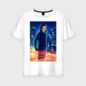 Женская футболка хлопок Oversize с принтом Cisco Ramon в Рязани, 100% хлопок | свободный крой, круглый ворот, спущенный рукав, длина до линии бедер
 | cisco ramon | the flash | vdzabma | флэш | циско рамон