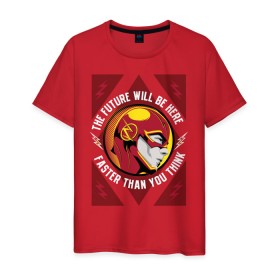 Мужская футболка хлопок с принтом The Flash в Рязани, 100% хлопок | прямой крой, круглый вырез горловины, длина до линии бедер, слегка спущенное плечо. | barry allen | the flash | vdzabma | барри аллен | флэш