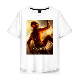Мужская футболка хлопок Oversize с принтом The Flash в Рязани, 100% хлопок | свободный крой, круглый ворот, “спинка” длиннее передней части | barry allen | the flash | vdzabma | барри аллен | флэш