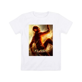 Детская футболка хлопок с принтом The Flash в Рязани, 100% хлопок | круглый вырез горловины, полуприлегающий силуэт, длина до линии бедер | barry allen | the flash | vdzabma | барри аллен | флэш