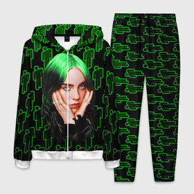 Мужской костюм 3D с принтом BILLIE EILISH в Рязани, 100% полиэстер | Манжеты и пояс оформлены тканевой резинкой, двухслойный капюшон со шнурком для регулировки, карманы спереди | bad | bill | billie | eil | eili | eilish | guy | music | ocean | айлиш | айлишь | беляш | бил | билли | девочке | девушке | женщине | мальчику | мужчине | музыка | музыкант | парню | певица | эйл | эйли | эйлиш | эйлишь