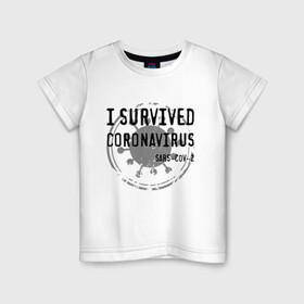 Детская футболка хлопок с принтом I SURVIVED CORONAVIRUS в Рязани, 100% хлопок | круглый вырез горловины, полуприлегающий силуэт, длина до линии бедер | Тематика изображения на принте: coronavirus | covid | covid 19 | covid19 | epidemic | ncov | pandemic | quarantine | survived | вирус | карантин | корона | коронавирус | пандемия | пережил | пережила | пересидел | пересидела | эпидемия