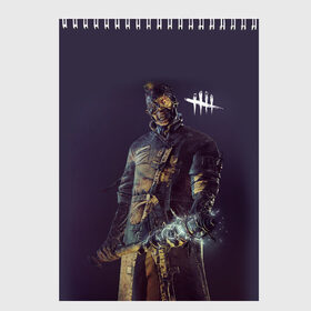Скетчбук с принтом Dead by Daylight в Рязани, 100% бумага
 | 48 листов, плотность листов — 100 г/м2, плотность картонной обложки — 250 г/м2. Листы скреплены сверху удобной пружинной спиралью | dead by daylight | деад бай дайлинг | деад бай деад лайт | деад бу дейлайт | дед бай дейлайт | жуть | игра | компьютерная игра | кровь | ужасы