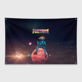 Флаг-баннер с принтом Astronomical Fortnite в Рязани, 100% полиэстер | размер 67 х 109 см, плотность ткани — 95 г/м2; по краям флага есть четыре люверса для крепления | 