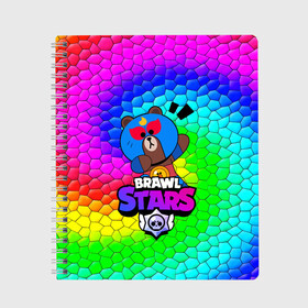 Тетрадь с принтом BRAWL STARS(EL PRIMO) в Рязани, 100% бумага | 48 листов, плотность листов — 60 г/м2, плотность картонной обложки — 250 г/м2. Листы скреплены сбоку удобной пружинной спиралью. Уголки страниц и обложки скругленные. Цвет линий — светло-серый
 | bibi | brawl stars | brock | bull | crow | dinomike | el brown | el primo | leon | mobile game | nita | poko | ricochet | stars | tara | бравл старс | ворон | леон | мобильные игры