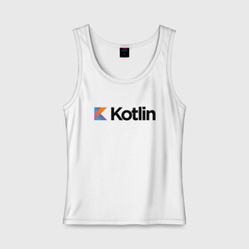 Женская майка хлопок с принтом Kotlin в Рязани, 95% хлопок, 5% эластан |  | Тематика изображения на принте: kotlin | котлин