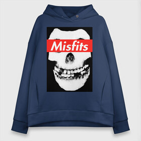 Женское худи Oversize хлопок с принтом Misfits в Рязани, френч-терри — 70% хлопок, 30% полиэстер. Мягкий теплый начес внутри —100% хлопок | боковые карманы, эластичные манжеты и нижняя кромка, капюшон на магнитной кнопке | clash | cure | horror | horrorpunk | linkin park | misfits | punk | punkrock | ramones | король и шут | панкрок