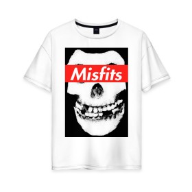 Женская футболка хлопок Oversize с принтом Misfits в Рязани, 100% хлопок | свободный крой, круглый ворот, спущенный рукав, длина до линии бедер
 | clash | cure | horror | horrorpunk | linkin park | misfits | punk | punkrock | ramones | король и шут | панкрок