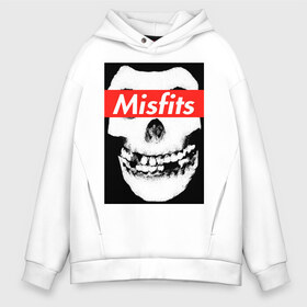 Мужское худи Oversize хлопок с принтом Misfits в Рязани, френч-терри — 70% хлопок, 30% полиэстер. Мягкий теплый начес внутри —100% хлопок | боковые карманы, эластичные манжеты и нижняя кромка, капюшон на магнитной кнопке | clash | cure | horror | horrorpunk | linkin park | misfits | punk | punkrock | ramones | король и шут | панкрок