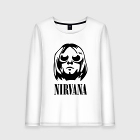 Женский лонгслив хлопок с принтом NIRVANA в Рязани, 100% хлопок |  | nirvana | nirvana smells | nirvana smells like | teen spirit | курт кобейн | нирвана | нирвана песни.