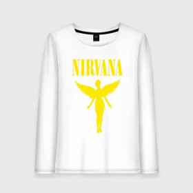 Женский лонгслив хлопок с принтом NIRVANA в Рязани, 100% хлопок |  | nirvana | nirvana smells | nirvana smells like | teen spirit | курт кобейн | нирвана | нирвана песни.