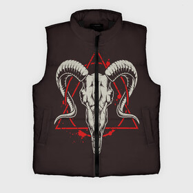 Мужской жилет утепленный 3D с принтом Культ в Рязани,  |  | demon | devil | fashion | goat | hell | horror | monster | satan | skull | style | ад | демон | дьявол | козёл | мода | монстр | сатана | стиль | ужас | череп