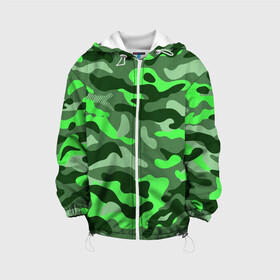 Детская куртка 3D с принтом CAMOUFLAGE GREEN в Рязани, 100% полиэстер | застежка — молния, подол и капюшон оформлены резинкой с фиксаторами, по бокам — два кармана без застежек, один потайной карман на груди, плотность верхнего слоя — 90 г/м2; плотность флисового подклада — 260 г/м2 | camouflage | армия | военная форма | военный | вооружение | вооруженные силы | защита | защитный цвет | зеленый | камуфляж | маскировка | солдат | униформа | форма