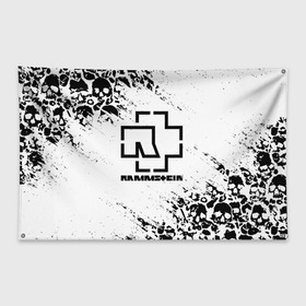 Флаг-баннер с принтом RAMMSTEIN в Рязани, 100% полиэстер | размер 67 х 109 см, плотность ткани — 95 г/м2; по краям флага есть четыре люверса для крепления | lindemann | lm | rammstein | rock | кристиан лоренц | линдеманн | лм | музыка | рамштайн | рок | тилль линдеманн