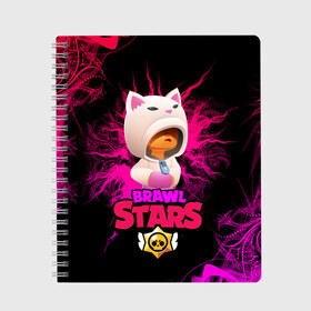 Тетрадь с принтом LEON CAT BRAWL STARS в Рязани, 100% бумага | 48 листов, плотность листов — 60 г/м2, плотность картонной обложки — 250 г/м2. Листы скреплены сбоку удобной пружинной спиралью. Уголки страниц и обложки скругленные. Цвет линий — светло-серый
 | bea | brawl | brawl stars | carl | cat | cтарс | leon | poco | shelly | spike | stars | unicorn | беа | бравл | девочке | единорог | игра | игры | кот | котик | кошка | леон | поко | розовая | спайк | цветы | шелли