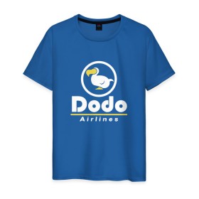 Мужская футболка хлопок с принтом Dodo Airlines в Рязани, 100% хлопок | прямой крой, круглый вырез горловины, длина до линии бедер, слегка спущенное плечо. | animal crossing | dodo airlines | new horizons | авиаперевозчик | вымышленная компания | доставка | мем | мемы | почта | самолёты | транспорт