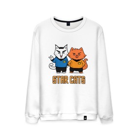 Мужской свитшот хлопок с принтом Star Cats в Рязани, 100% хлопок |  | animal | cat | cute | kitty | meow | друг | животные | киска | китти | кот | котенок | котик | кошечка | кошка | лев | леопард | милый | мур | мяу | пантера | питомец | рысь | тигр | улыбка