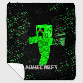 Плед с рукавами с принтом MINECRAFT CREEPER в Рязани, 100% полиэстер | Закругленные углы, все края обработаны. Ткань не мнется и не растягивается. Размер 170*145 | creeper | game | minecraft | блоки | игра | квадраты | компьютерная игра | крипер | майнкрафт