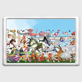 Магнит 45*70 с принтом Studio Ghibli в Рязани, Пластик | Размер: 78*52 мм; Размер печати: 70*45 | studio ghibli | аниме | гибли | студия ghibli | хаяо миядзаки