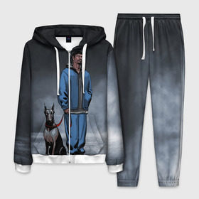 Мужской костюм 3D с принтом Snoop Dogg в Рязани, 100% полиэстер | Манжеты и пояс оформлены тканевой резинкой, двухслойный капюшон со шнурком для регулировки, карманы спереди | 