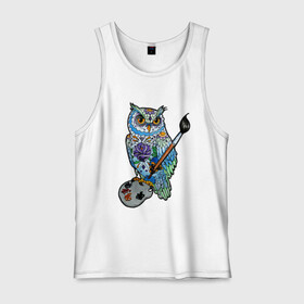 Мужская майка хлопок с принтом Сова художник в Рязани, 100% хлопок |  | Тематика изображения на принте: арт | желтый | животные | зеленый | карандаш | картинка | кисть | краски | красный | мазайка | рисунок | роза | синий | сова | художник | цветок | черный