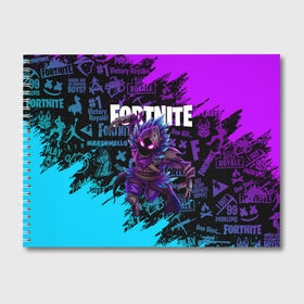 Альбом для рисования с принтом FORTNITE RAVEN в Рязани, 100% бумага
 | матовая бумага, плотность 200 мг. | fortnite | fortnite 2 | fortnite x маршмелло | ikonik | marshmello | ninja | ninja streamer | raven | travis scott | ворон | иконик | ниндзя | пили | рейвен | трэвис скотт | фортнайт