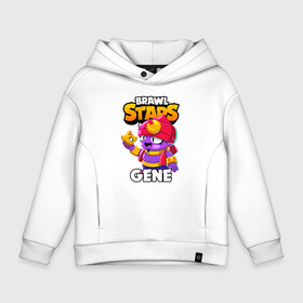 Детское худи Oversize хлопок с принтом BRAWL STARS GENE в Рязани, френч-терри — 70% хлопок, 30% полиэстер. Мягкий теплый начес внутри —100% хлопок | боковые карманы, эластичные манжеты и нижняя кромка, капюшон на магнитной кнопке | bibi | brawl stars | coach mike | crow | leon | leon shark | max | mecha crow | mr.p | phoenix | sally leon | sandy | spike | sprout | tara | unicorn | virus 8 bit | werewolf | ворон | оборотень