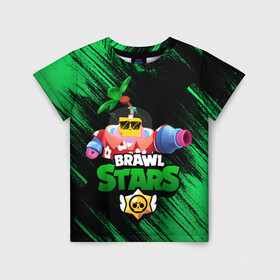 Детская футболка 3D с принтом SPROUT BRAWL STARS в Рязани, 100% гипоаллергенный полиэфир | прямой крой, круглый вырез горловины, длина до линии бедер, чуть спущенное плечо, ткань немного тянется | Тематика изображения на принте: brawl | brawl stars | brawl stars sprout | clash | sprout | tropical sprout | бравл старс | игра | мобильные игры | спраут | тропический спрут