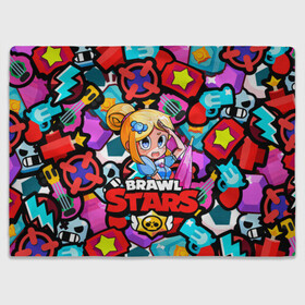 Плед 3D с принтом PIPER BRAWL STARS в Рязани, 100% полиэстер | закругленные углы, все края обработаны. Ткань не мнется и не растягивается | brawl | brawl stars | piper | stars | бравл | бравл старс | гитара | игры | кольт | лого | лого brawl stars | логотип | пайпер | пистолет | старс