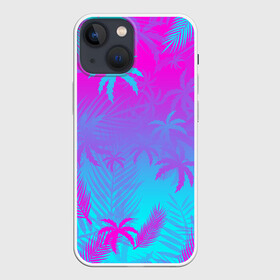 Чехол для iPhone 13 mini с принтом НЕОНОВЫЕ ПАЛЬМЫ | NEON PALM TREES | TROPICAL в Рязани,  |  | hotline miami | neon | new retro wave | outrun | outrun electro | palmen | retro | retrowave | summer | synth | synthwave | tropical | лето | неон | пальмы | ретро | тропики | хотлайн майами