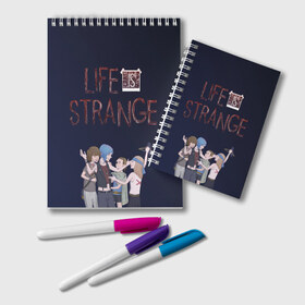 Блокнот с принтом Life is strange! в Рязани, 100% бумага | 48 листов, плотность листов — 60 г/м2, плотность картонной обложки — 250 г/м2. Листы скреплены удобной пружинной спиралью. Цвет линий — светло-серый
 | life is strange | арт | графика | игры | макс | хлоя