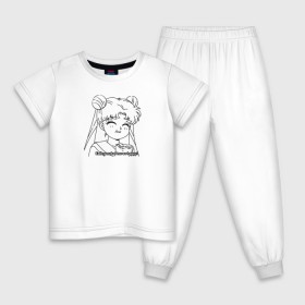 Детская пижама хлопок с принтом Еда Делает Меня Счастливой! SM в Рязани, 100% хлопок |  брюки и футболка прямого кроя, без карманов, на брюках мягкая резинка на поясе и по низу штанин
 | 90s | anime girl | cute | kawaii | luna | sailor moon | usagi tsukino | аниме | аниме девушка | каваии | кавай | луна | манга | марс | меркурий | сейлор | сейлор мун | усаги цукино