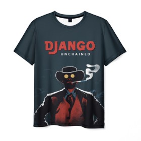 Мужская футболка 3D с принтом Django в Рязани, 100% полиэфир | прямой крой, круглый вырез горловины, длина до линии бедер | Тематика изображения на принте: django | tarantino | джанго | джанго освобожденный | тарантино