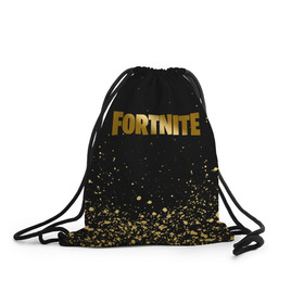 Рюкзак-мешок 3D с принтом FORTNITE GOLDEN в Рязани, 100% полиэстер | плотность ткани — 200 г/м2, размер — 35 х 45 см; лямки — толстые шнурки, застежка на шнуровке, без карманов и подкладки | deadmau5 | fortnite | fortnite 2 | fortnite x маршмелло | ikonik | marshmello | ninja | ninja streamer | raven | travis scott | ворон | иконик | ниндзя | пили | рейвен | трэвис скотт | фортнайт