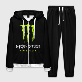 Мужской костюм 3D с принтом MONSTER ENERGY в Рязани, 100% полиэстер | Манжеты и пояс оформлены тканевой резинкой, двухслойный капюшон со шнурком для регулировки, карманы спереди | Тематика изображения на принте: black monster | bmx | claw | cybersport | energy | monster | monster energy | moto | motocross | race | sport | киберспорт | когти | монстер энерджи | монстр | мото | мотокросс | ралли | скейтбординг | спорт | т | энергия