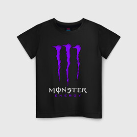 Детская футболка хлопок с принтом MONSTER ENERGY в Рязани, 100% хлопок | круглый вырез горловины, полуприлегающий силуэт, длина до линии бедер | Тематика изображения на принте: black monster | bmx | claw | cybersport | energy | monster | monster energy | moto | motocross | race | sport | киберспорт | когти | монстер энерджи | монстр | мото | мотокросс | ралли | скейтбординг | спорт | т | энергия