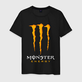 Мужская футболка хлопок с принтом MONSTER ENERGY в Рязани, 100% хлопок | прямой крой, круглый вырез горловины, длина до линии бедер, слегка спущенное плечо. | black monster | bmx | claw | cybersport | energy | monster | monster energy | moto | motocross | race | sport | киберспорт | когти | монстер энерджи | монстр | мото | мотокросс | ралли | скейтбординг | спорт | т | энергия