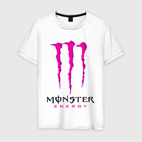 Мужская футболка хлопок с принтом MONSTER ENERGY в Рязани, 100% хлопок | прямой крой, круглый вырез горловины, длина до линии бедер, слегка спущенное плечо. | black monster | bmx | claw | cybersport | energy | monster | monster energy | moto | motocross | race | sport | киберспорт | когти | монстер энерджи | монстр | мото | мотокросс | ралли | скейтбординг | спорт | т | энергия