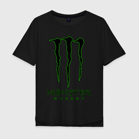 Мужская футболка хлопок Oversize с принтом MONSTER ENERGY в Рязани, 100% хлопок | свободный крой, круглый ворот, “спинка” длиннее передней части | black monster | bmx | claw | cybersport | energy | monster | monster energy | moto | motocross | race | sport | киберспорт | когти | монстер энерджи | монстр | мото | мотокросс | ралли | скейтбординг | спорт | т | энергия