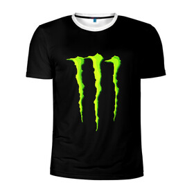 Мужская футболка 3D спортивная с принтом MONSTER ENERGY в Рязани, 100% полиэстер с улучшенными характеристиками | приталенный силуэт, круглая горловина, широкие плечи, сужается к линии бедра | Тематика изображения на принте: black monster | bmx | claw | cybersport | energy | monster | monster energy | moto | motocross | race | sport | киберспорт | когти | монстер энерджи | монстр | мото | мотокросс | ралли | скейтбординг | спорт | т | энергия