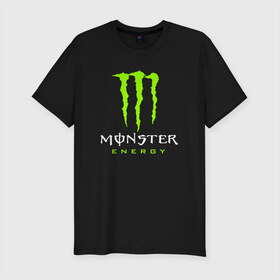 Мужская футболка хлопок Slim с принтом MONSTER ENERGY в Рязани, 92% хлопок, 8% лайкра | приталенный силуэт, круглый вырез ворота, длина до линии бедра, короткий рукав | Тематика изображения на принте: black monster | bmx | claw | cybersport | energy | monster | monster energy | moto | motocross | race | sport | киберспорт | когти | монстер энерджи | монстр | мото | мотокросс | ралли | скейтбординг | спорт | т | энергия