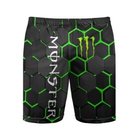 Мужские шорты спортивные с принтом MONSTER ENERGY в Рязани,  |  | black monster | bmx | claw | cybersport | energy | monster | monster energy | moto | motocross | race | sport | киберспорт | когти | монстер энерджи | монстр | мото | мотокросс | ралли | скейтбординг | спорт | т | энергия