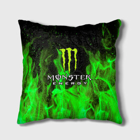 Подушка 3D с принтом MONSTER ENERGY в Рязани, наволочка – 100% полиэстер, наполнитель – холлофайбер (легкий наполнитель, не вызывает аллергию). | состоит из подушки и наволочки. Наволочка на молнии, легко снимается для стирки | black monster | bmx | claw | cybersport | energy | monster | monster energy | moto | motocross | race | sport | киберспорт | когти | монстер энерджи | монстр | мото | мотокросс | ралли | скейтбординг | спорт | т | энергия