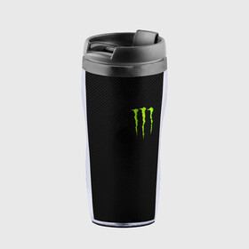 Термокружка-непроливайка с принтом MONSTER ENERGY в Рязани, внутренняя часть — пищевой пластик, наружная часть — прозрачный пластик, между ними — полиграфическая вставка с рисунком | объем — 350 мл, герметичная крышка | black monster | bmx | claw | cybersport | energy | monster | monster energy | moto | motocross | race | sport | киберспорт | когти | монстер энерджи | монстр | мото | мотокросс | ралли | скейтбординг | спорт | т | энергия